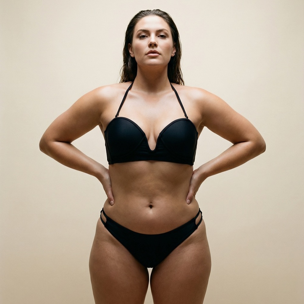 Elegant Black Halter Bikini Set